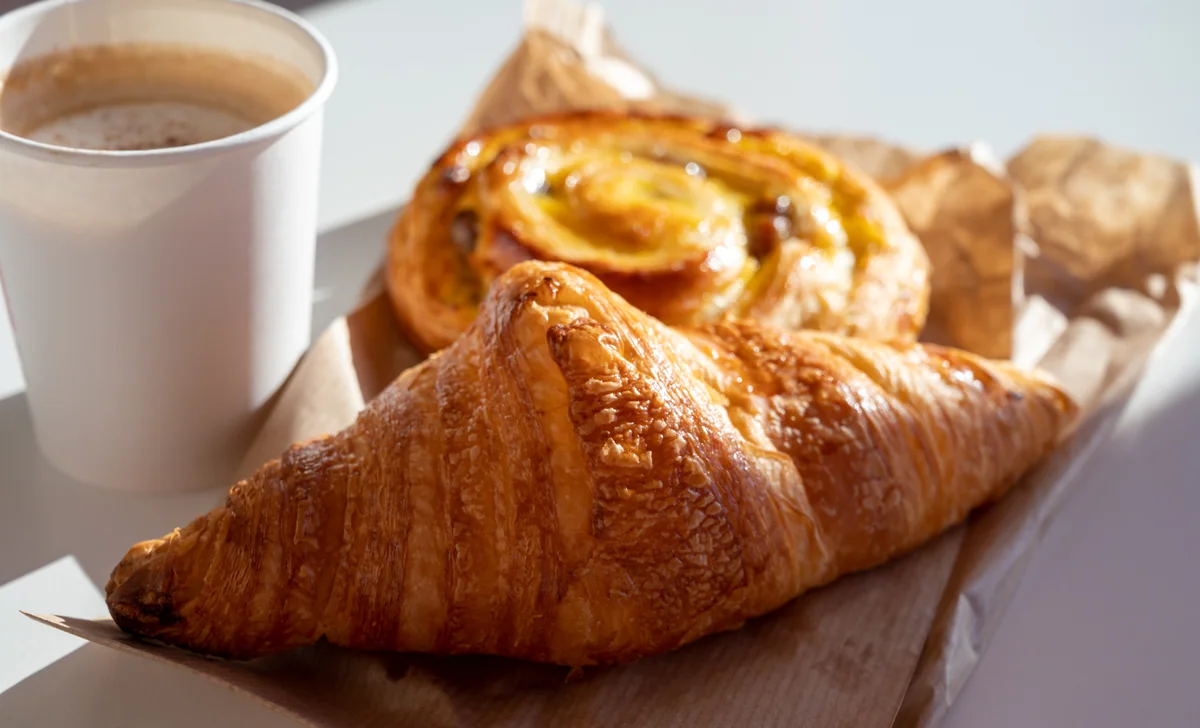 Croissants, baguette and pains au chocolat from Boulangerie de l'Olivier in Cannes